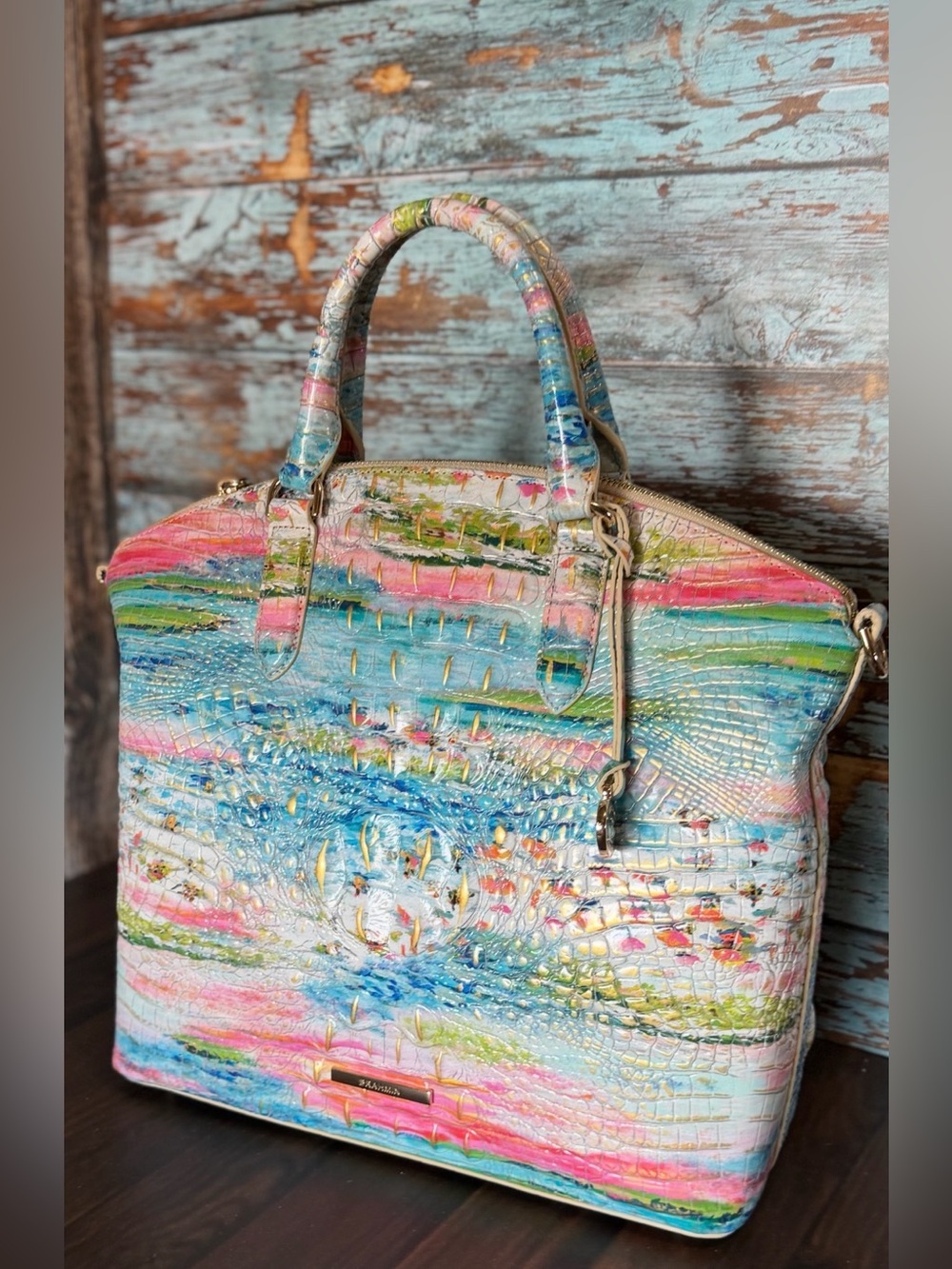 BRAHMIN Large DUXBURY STAYCATION TROPICAL BEAUTY NWT FISH COLORFUL - Picture 6 of 12